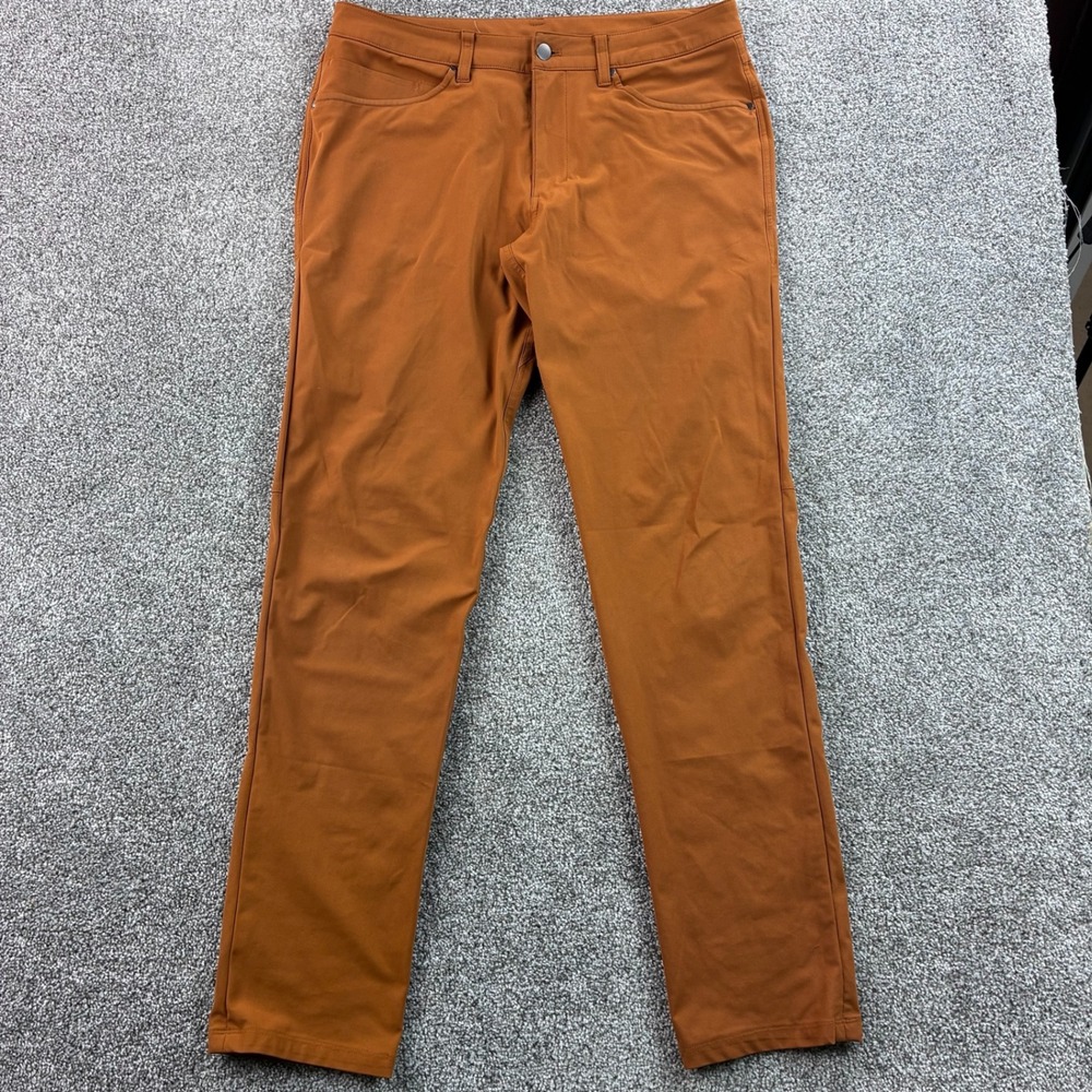 Lululemon ABC Pant Mens 33 Terracotta Warpstreme 5 Pocket Chino LM5ADFS
